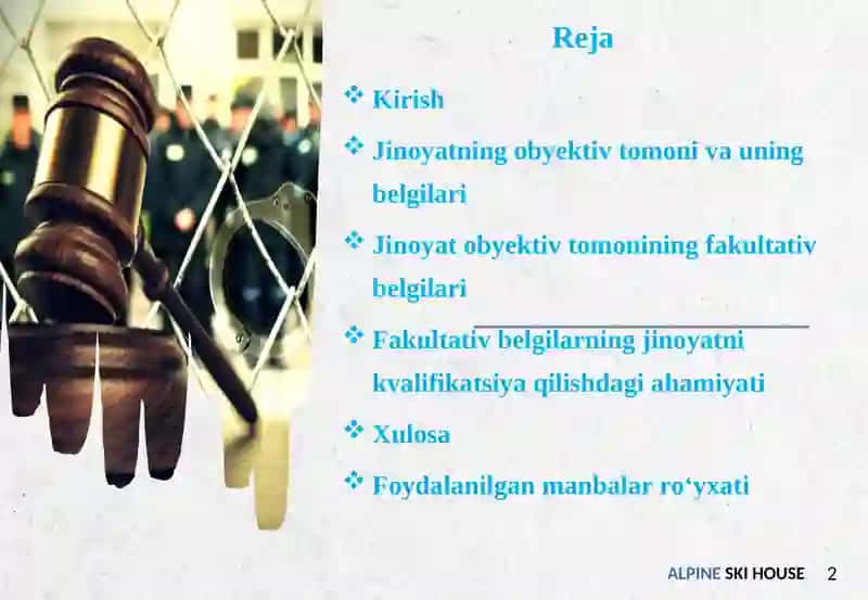 Jinoyatning obyektiv-tomonli fakultativ belgilari 2