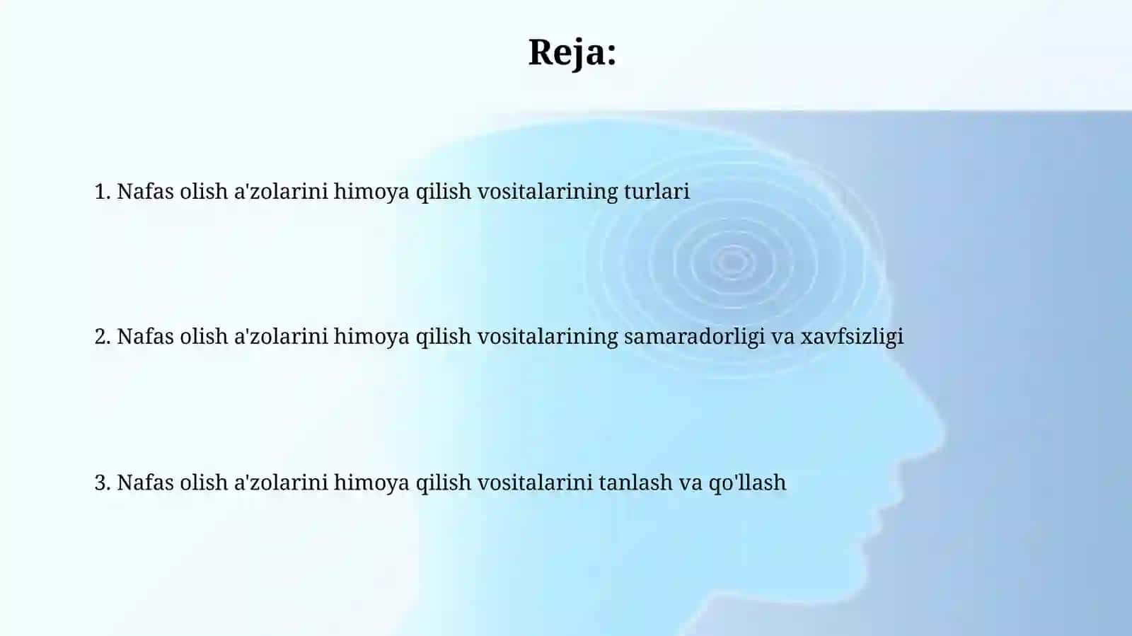 Nafas olish organlarini himoya qiluvchi individual himoya vositalari 2