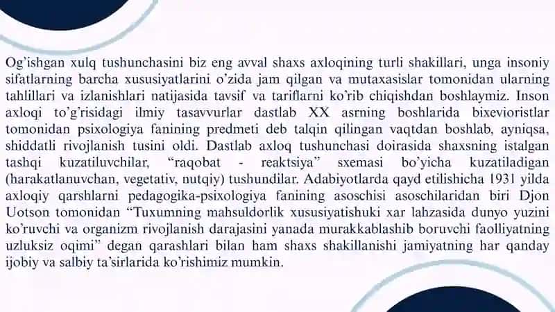 Og'ishgan xulq profilaktikasining psixologik uslublari 2