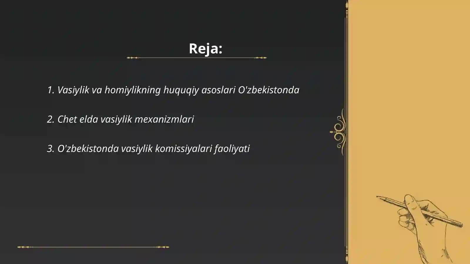 Vasiylik va Homiylikning Huquqiy Asoslari 2