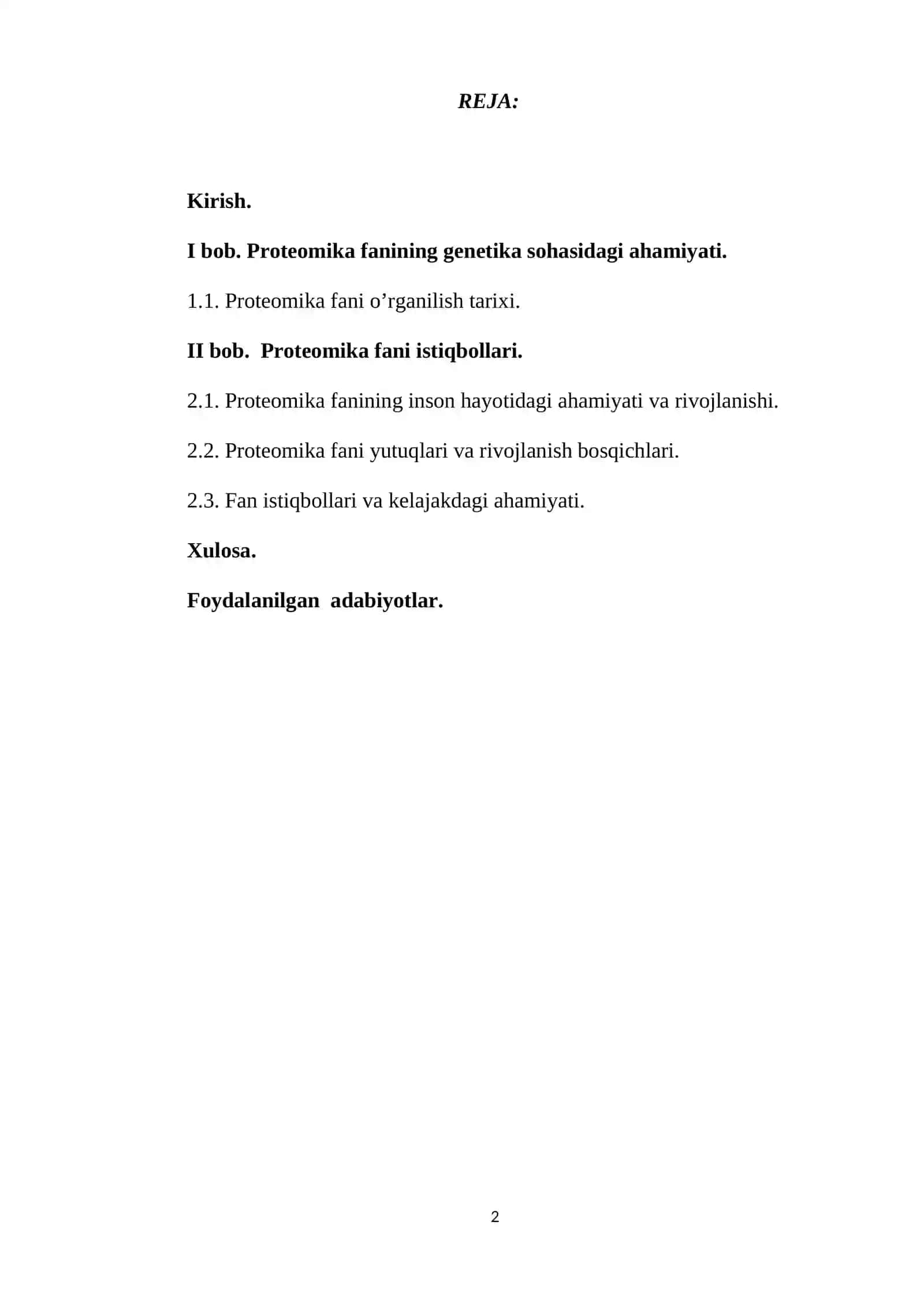 Proteomika fani va uning istiqbollari 2