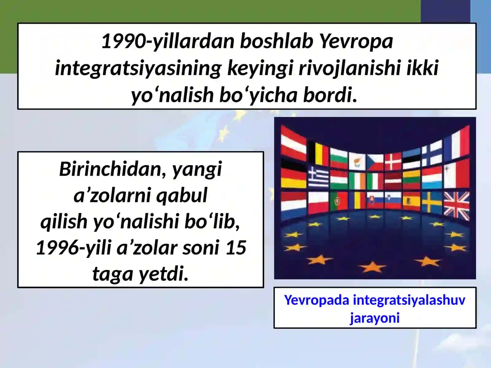 11-sinf Jahon tarixi dars ishlanma. Yevropa ittifoqi va AQSH munosabatlari 2