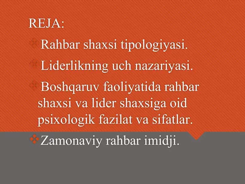 Boshqaruv faoliyatida rahbar shaxsi va lider shaxsiga oid psixologik fazilat va sifatlar 2