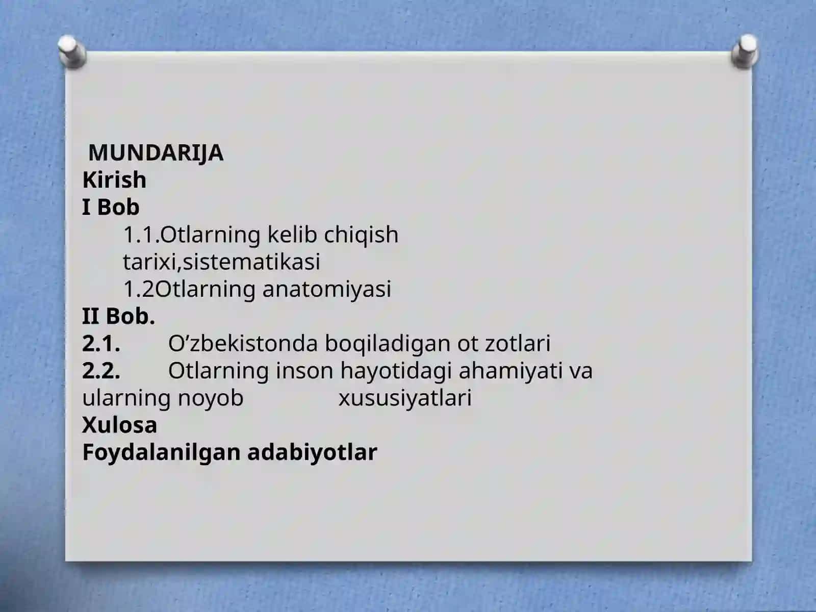 O’zbekistonda boqiladigan otzotlari va ularning ahamiyati 2
