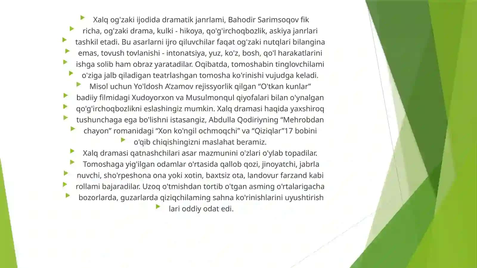 Xalq Og'zaki Ijodining Janrlari 2