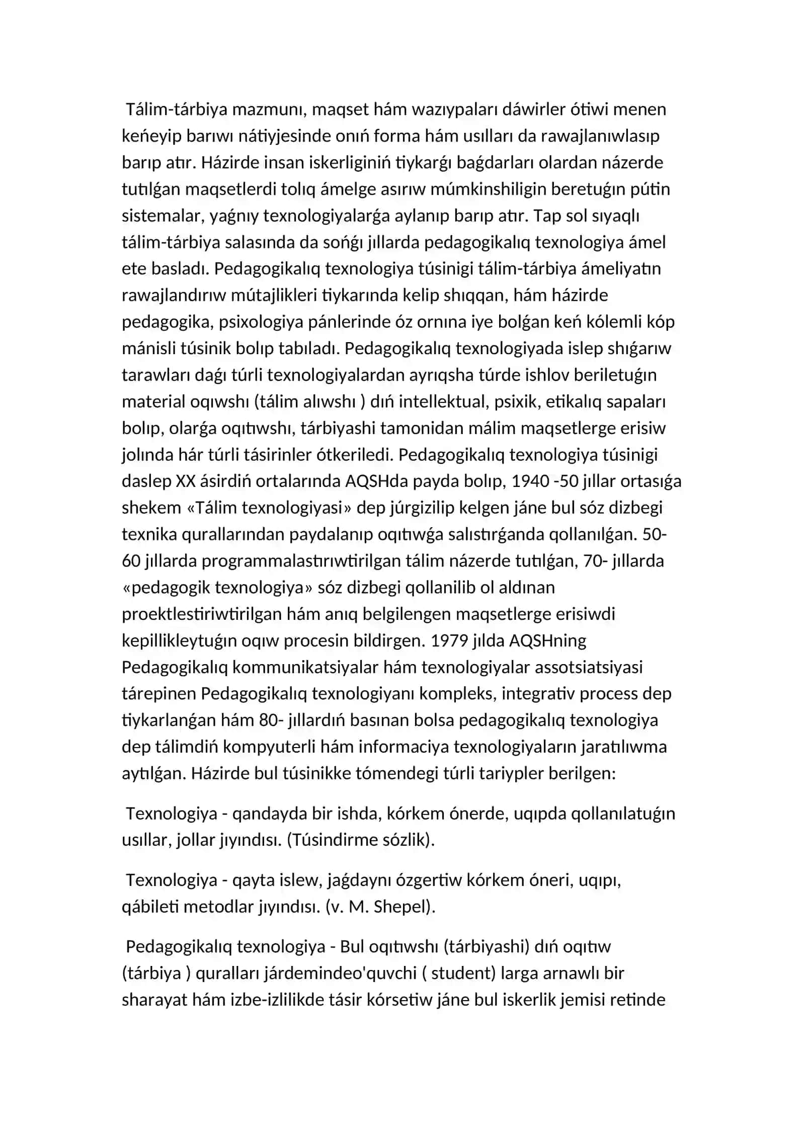 Kreativ tálimde pedagogikalıq texnologiyalardan paydalanıw 2