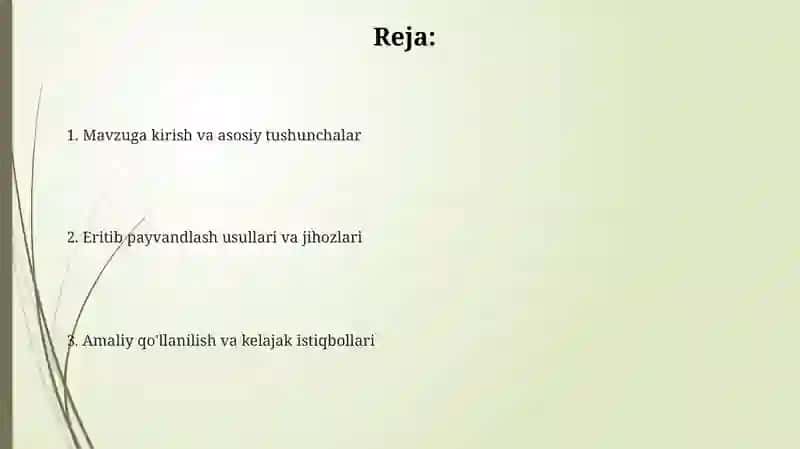 Eritib payvandlash texnologiyasi va jihozlari 2