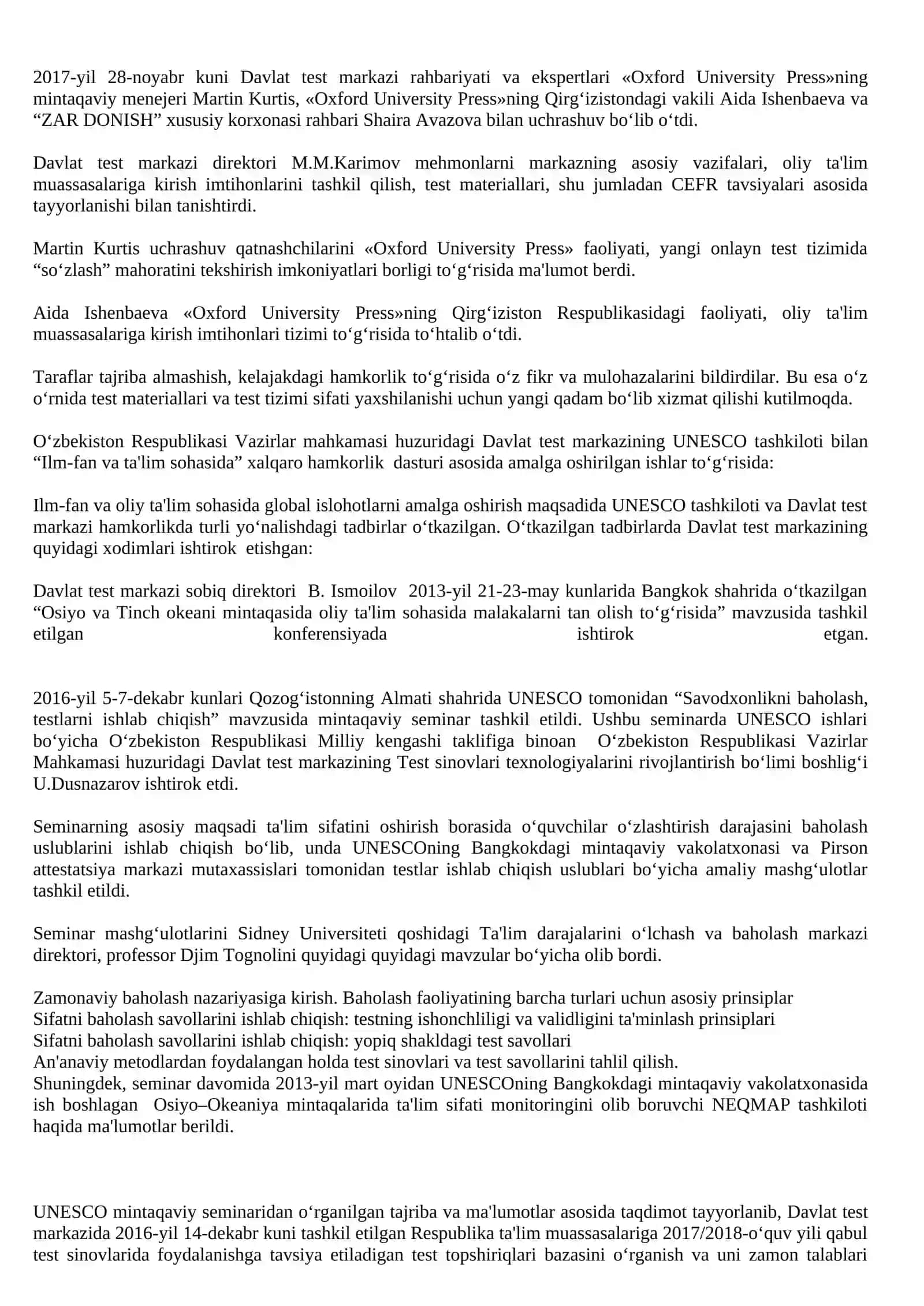 Xalqaro ta'limni rivojlantirish borasida yalpi xalqaro hamkorlik 2