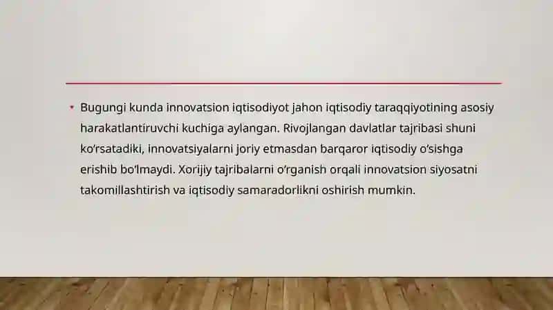 INNOVATSION IQTISODIYOTNI RIVOJLANTIRISHDA XORIJIY TAJRIBALARDAN FOYDALANISH 2