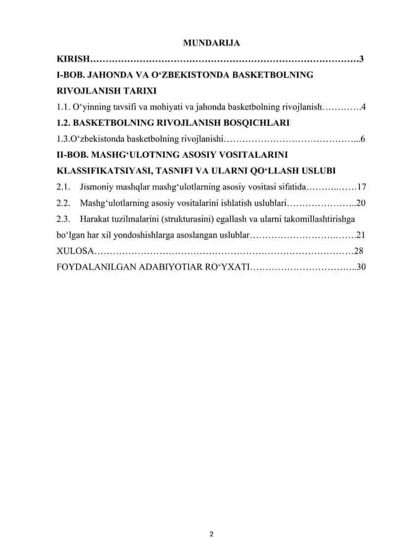 Umumta'lim maktablarda ommaviy sport sog'lomlashtirish ishlarida basketbol o'yinining o'rni 2