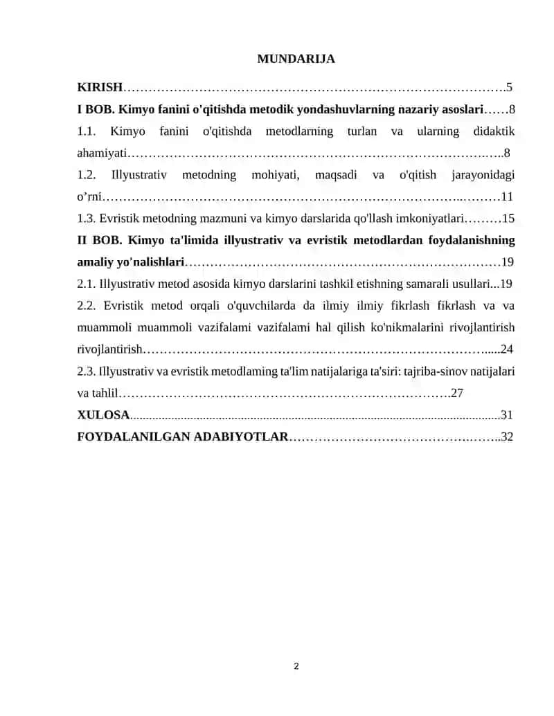 KIMYODA ILLYUSTRATIV VA EVRISTIK METODLAR 2
