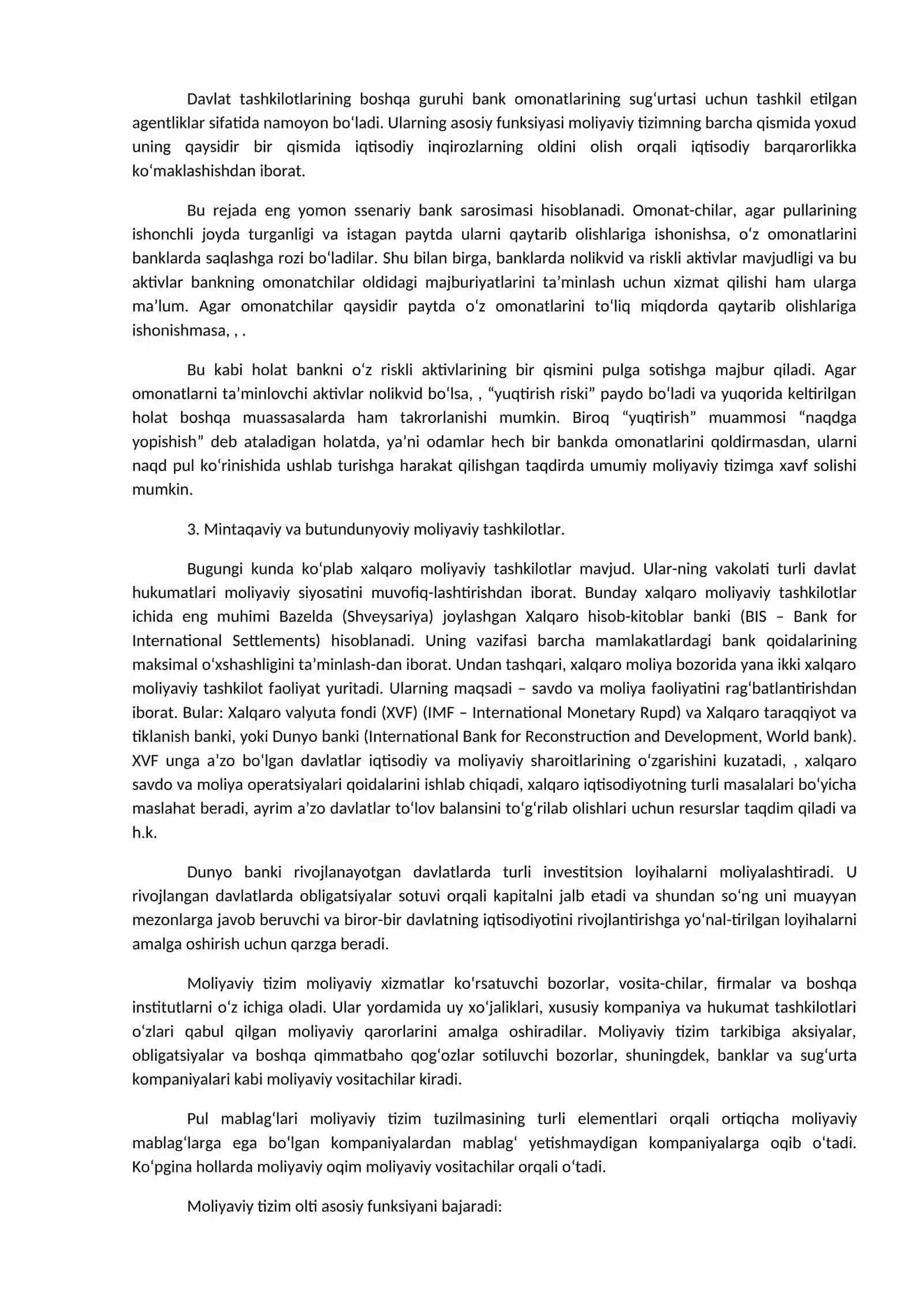 Davlat va nodavlat moliyaviy tashkilotlari 2