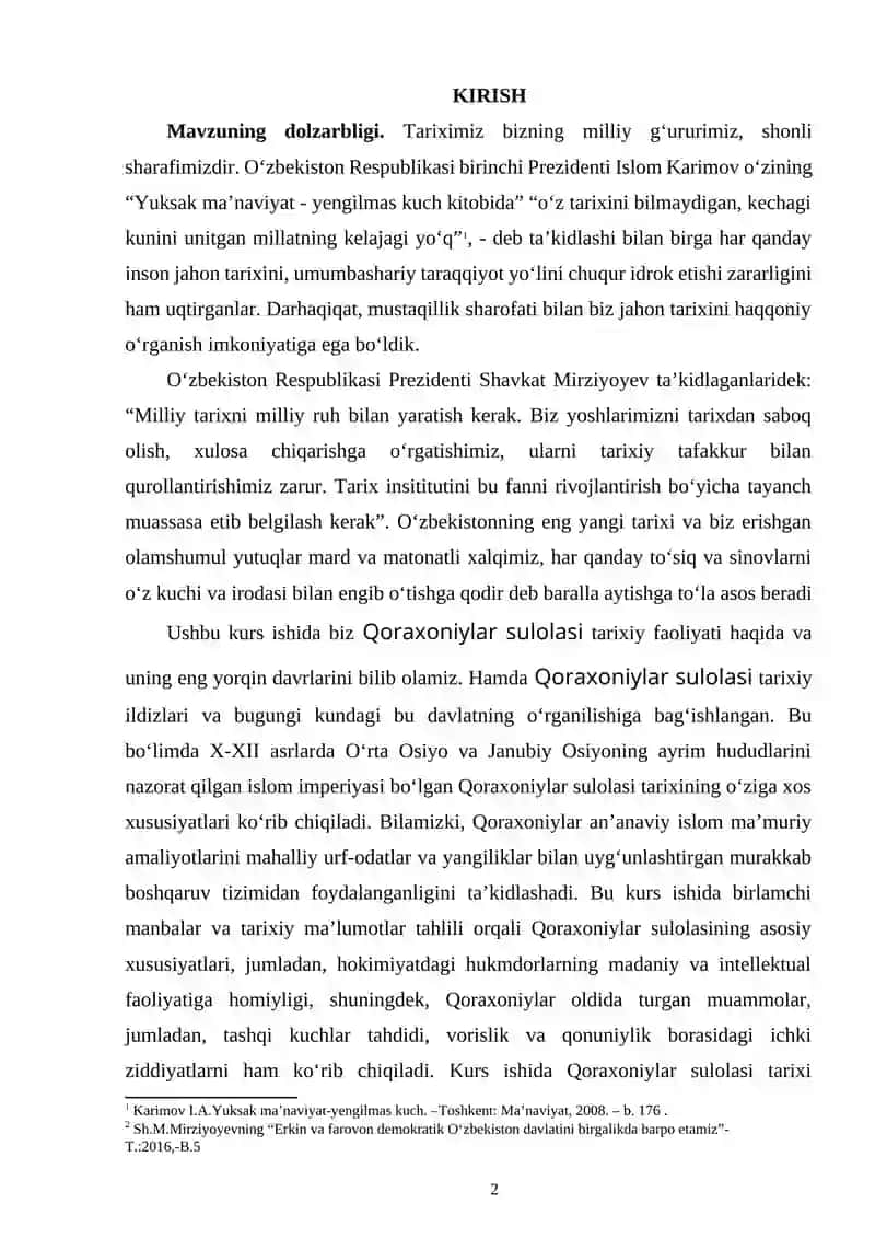 QORAXONIYLAR TARIXIGA DOIR ARAB TILLI MANBALAR VA ULARNING TAHLILI 2