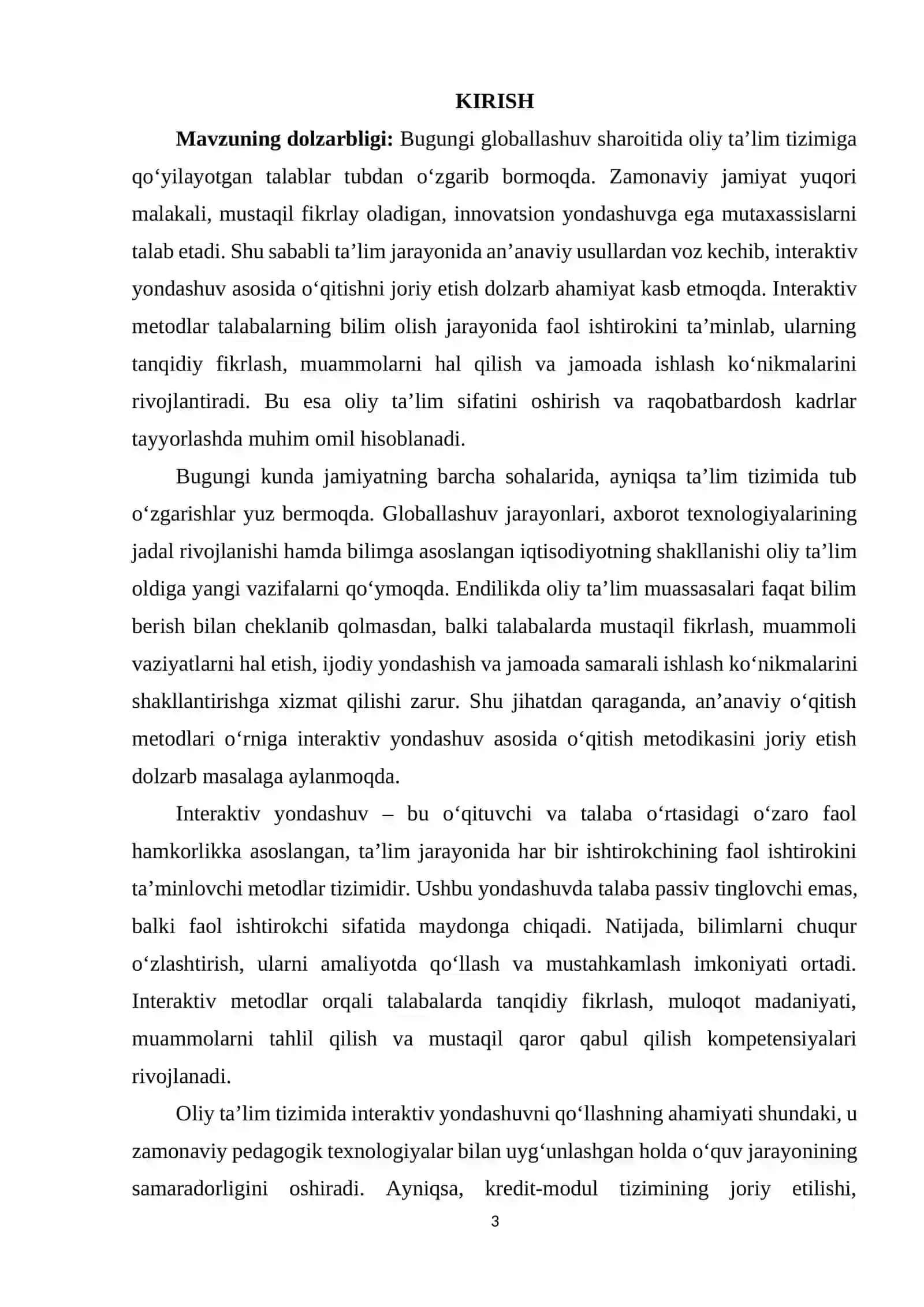 OLIY TAʼLIMDA INTERAKTIV YONDASHUV ASOSIDA OʻQITISH METODIKASI 2