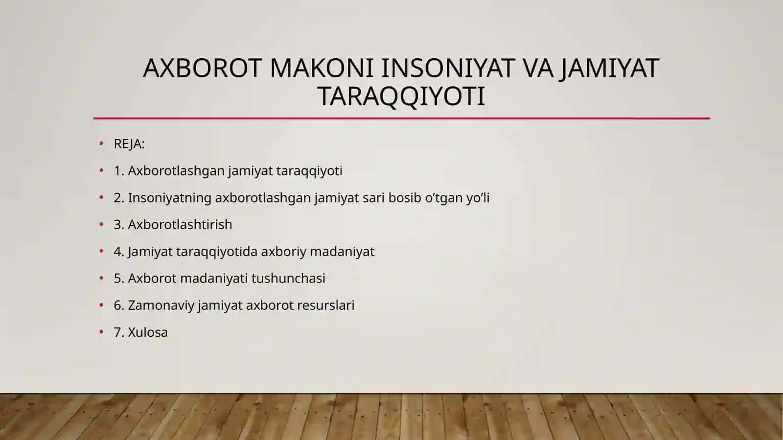 Axborot makoni insoniyat va jamiyat taraqqiyoti 2