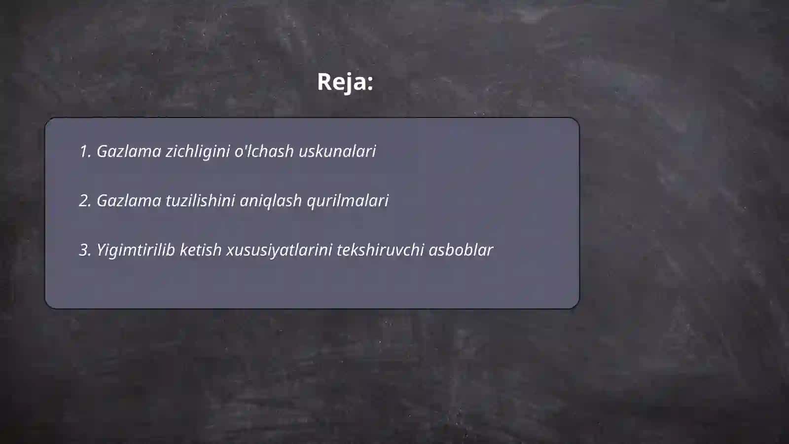 Gazlama xususiyatlarini aniqlash asbob uskunalari 2