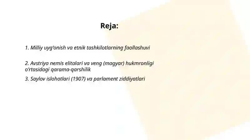 Avstriya-Vengriya davlatida ichki siyosiy vaziyatning keskinlashuvi 2