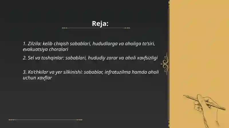 Favqulodda vaziyadlar yuzaga kelishi sabablari ularning hududlar va aholiga tasiri 2