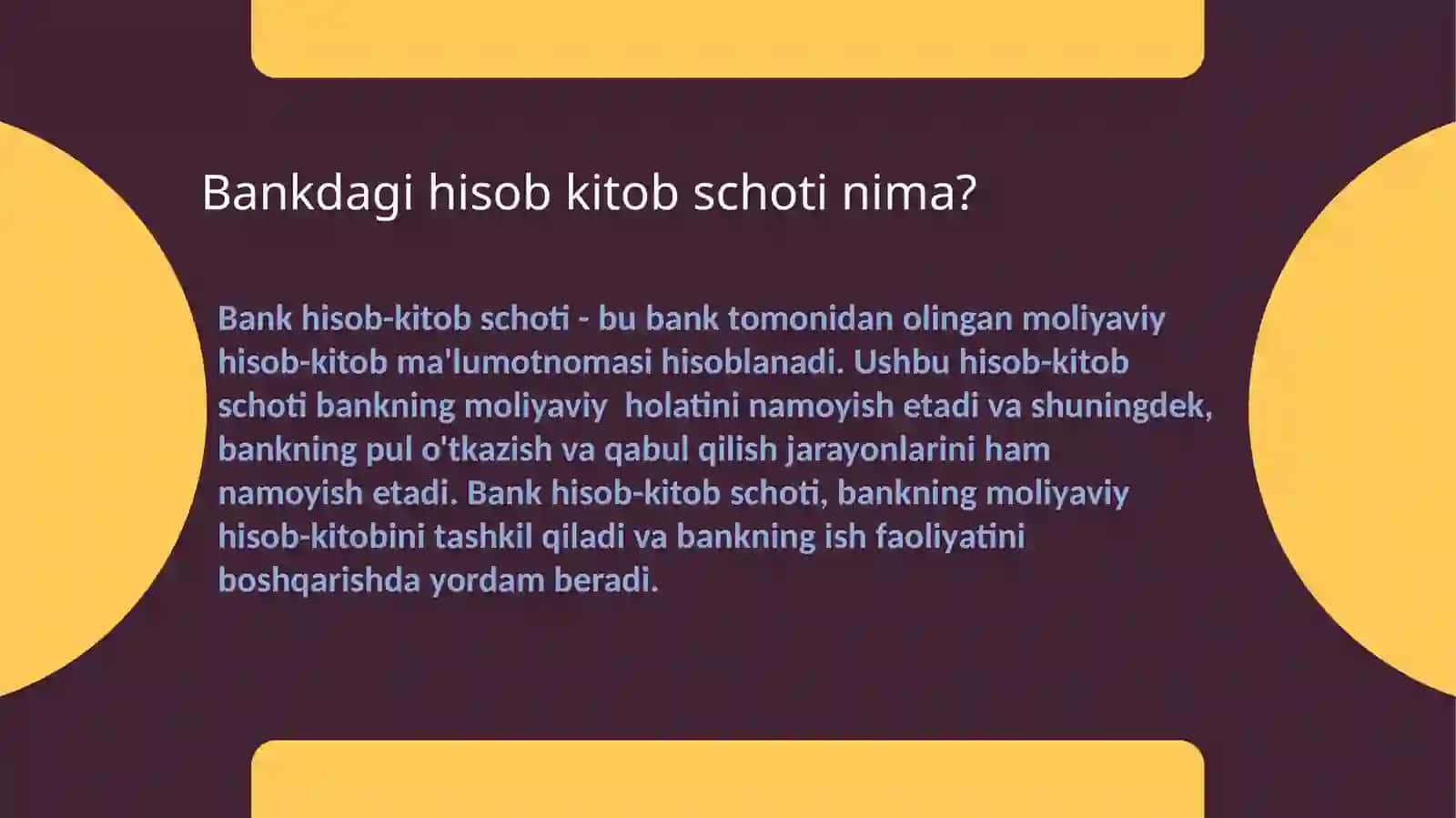 Bankdagi hisob-kitob schoti 2
