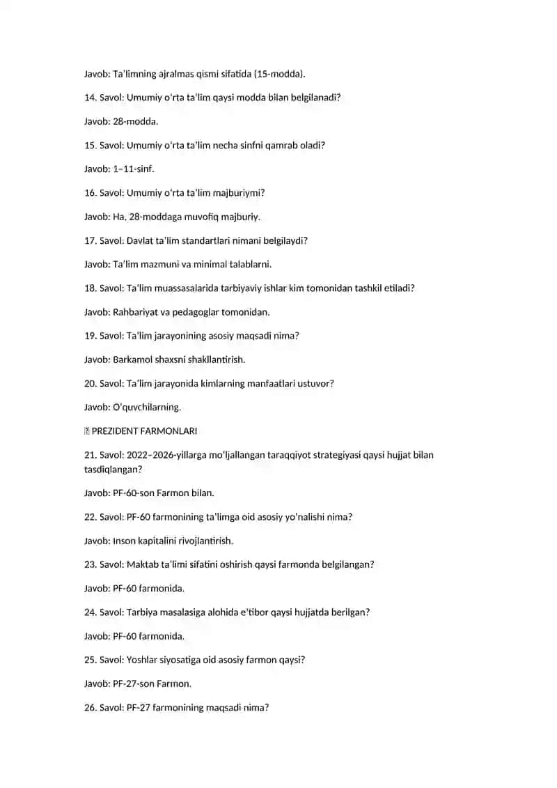 Maktab maslahatchisi uchun suhbat 2
