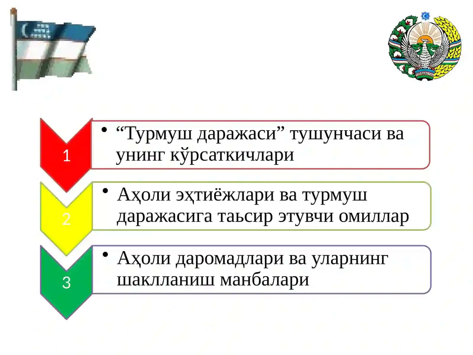 Mehnat bozoridagi va umumiy aholining turmush darajasi, daromadlari va uni davlat tomonidan tartibga solish 2