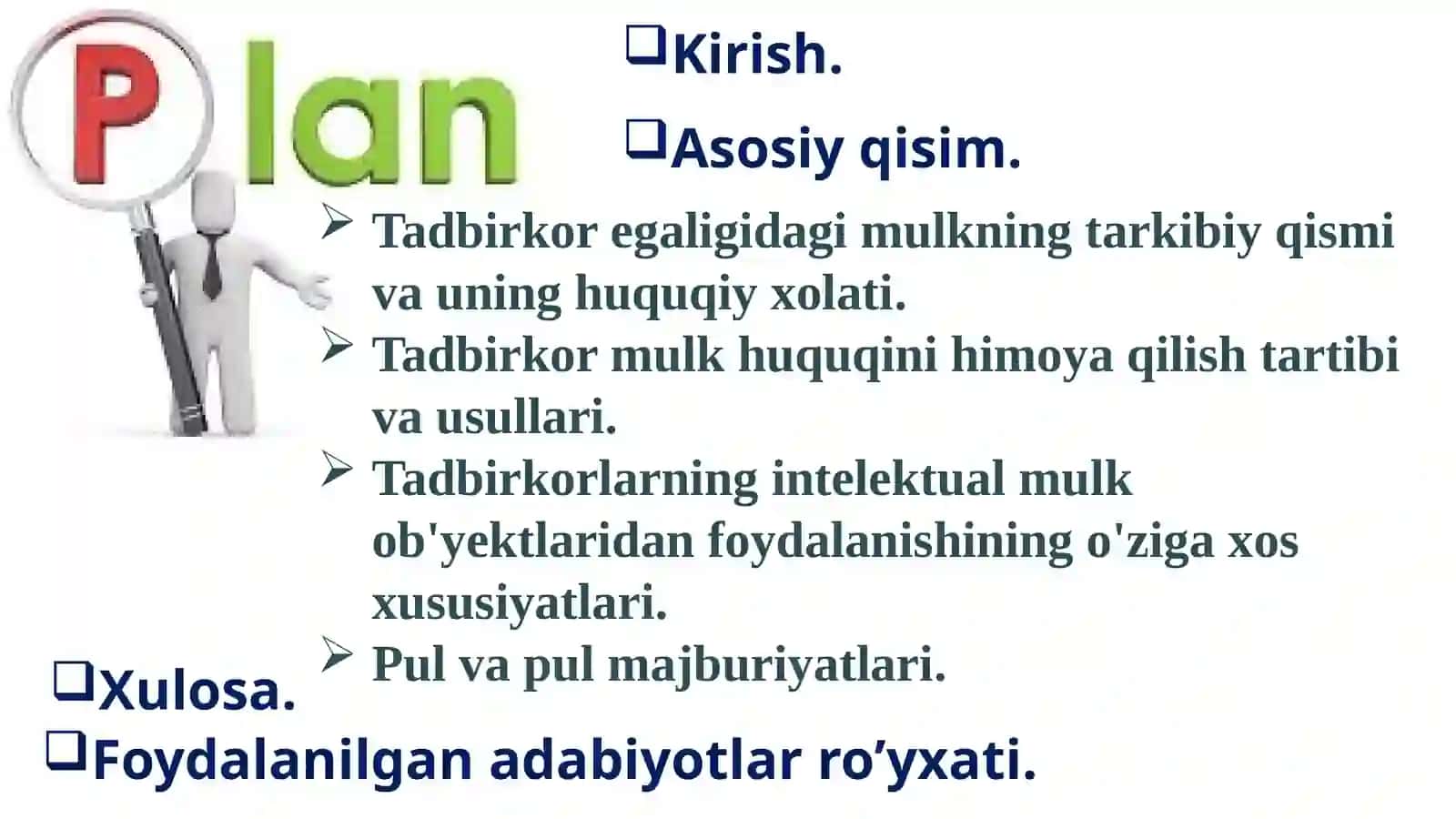 TADBIRKORLIK FAOLIYATINING MULKIY ASOSLARI 2