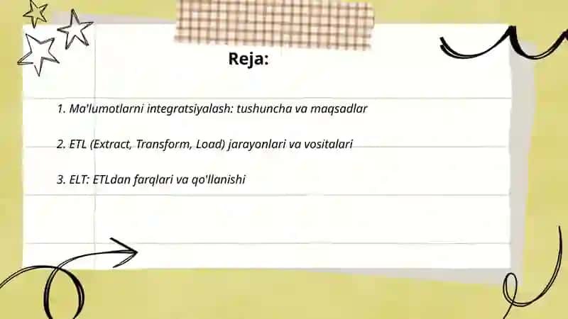 Ma'lumotlarni integratsiyalash 2