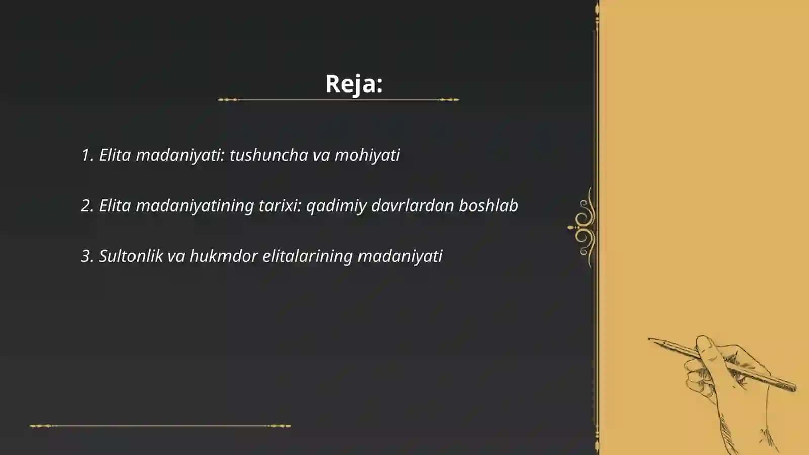 Elita madaniyati haqida tarixi asosi va qiziqarli maʼlumotlar 2