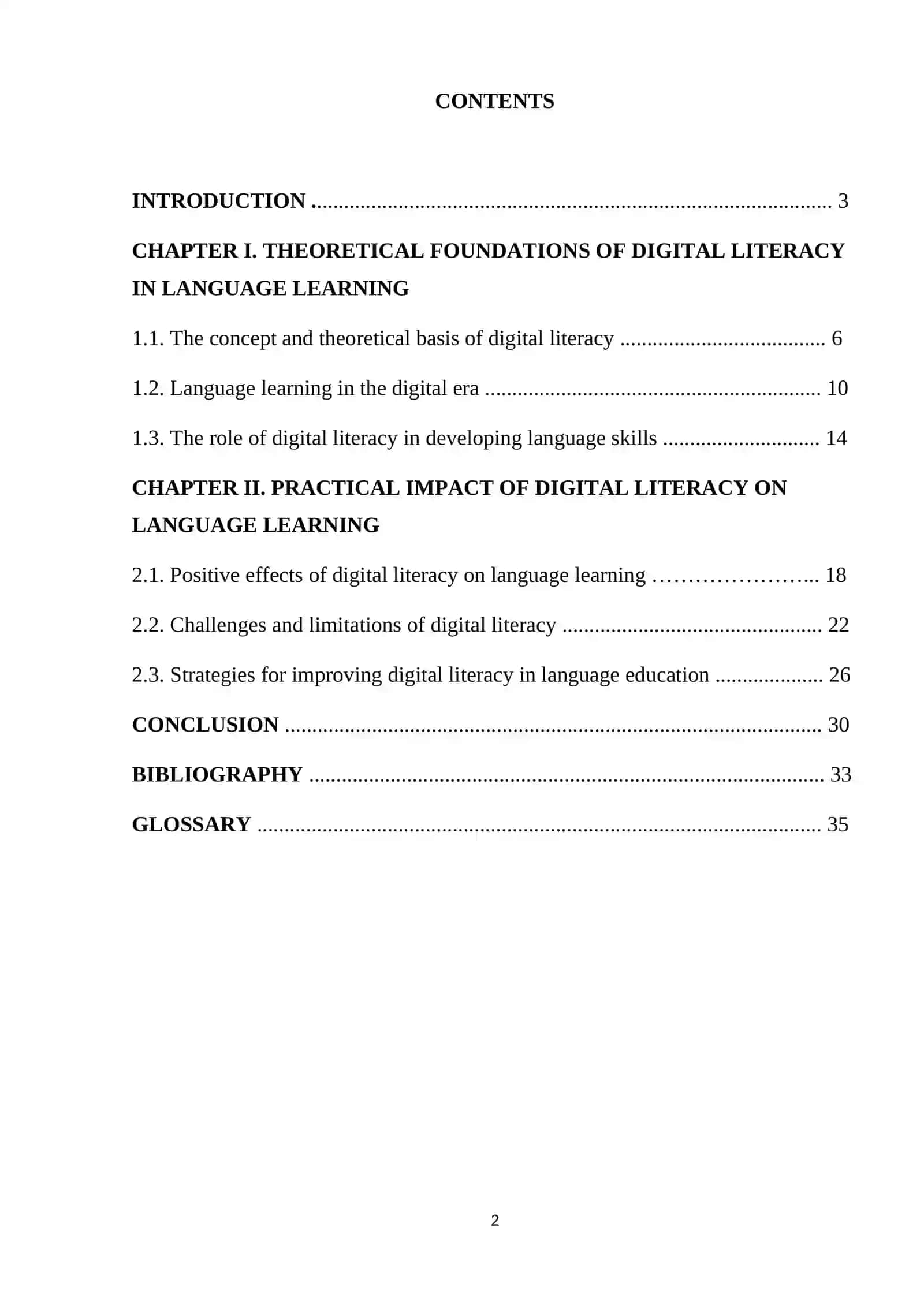 Course paper on the impact of digital literacy on language learning 2