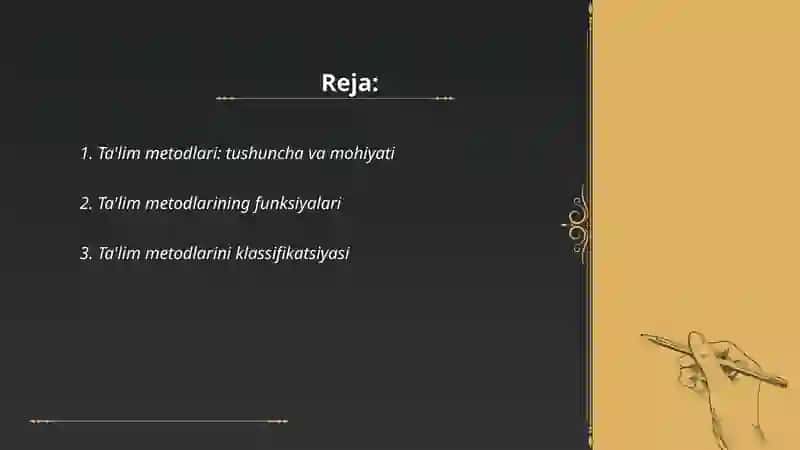 Ta'lim metodlarining mohiyati 2
