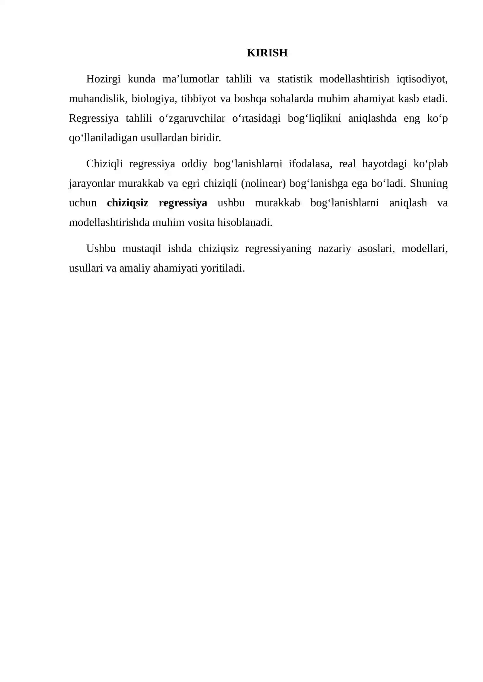 Chiziqsiz Regressiya (Nonlinear Regression) 2