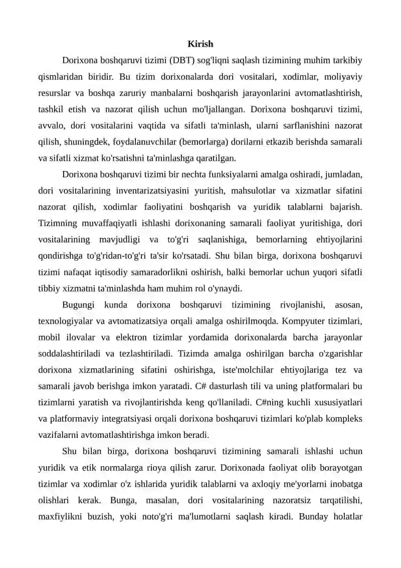 DORIXONA BOSHQARUV TIZIMINING ASOSLARI 2