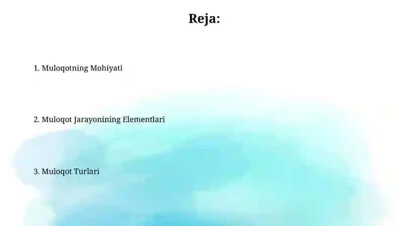 Muloqot jarayonining elementlari 2