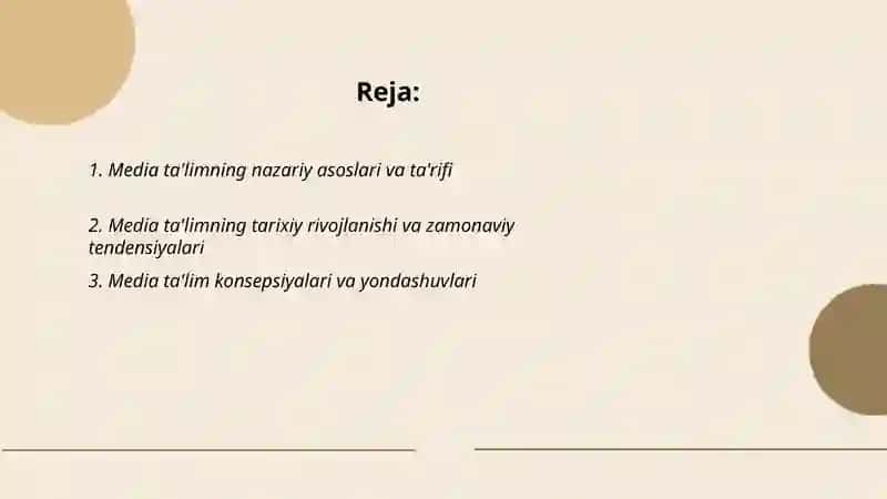 Media ta'limning nazariy asoslari va ta'rifi 2