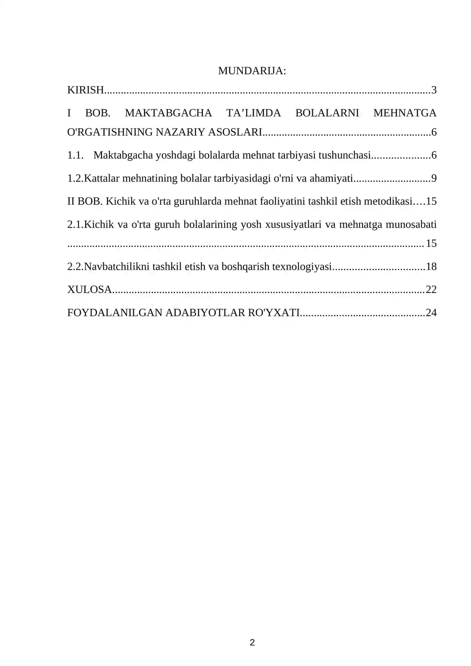 O'rta va kichik guruh bolalarini kattalar mehnati orqali mehnatga o'rgatish (navbatchilik boshqaruvi) 2
