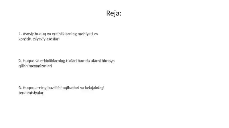 Shaxsiy huquq va erkinliklarning kafolatlanganligi 2