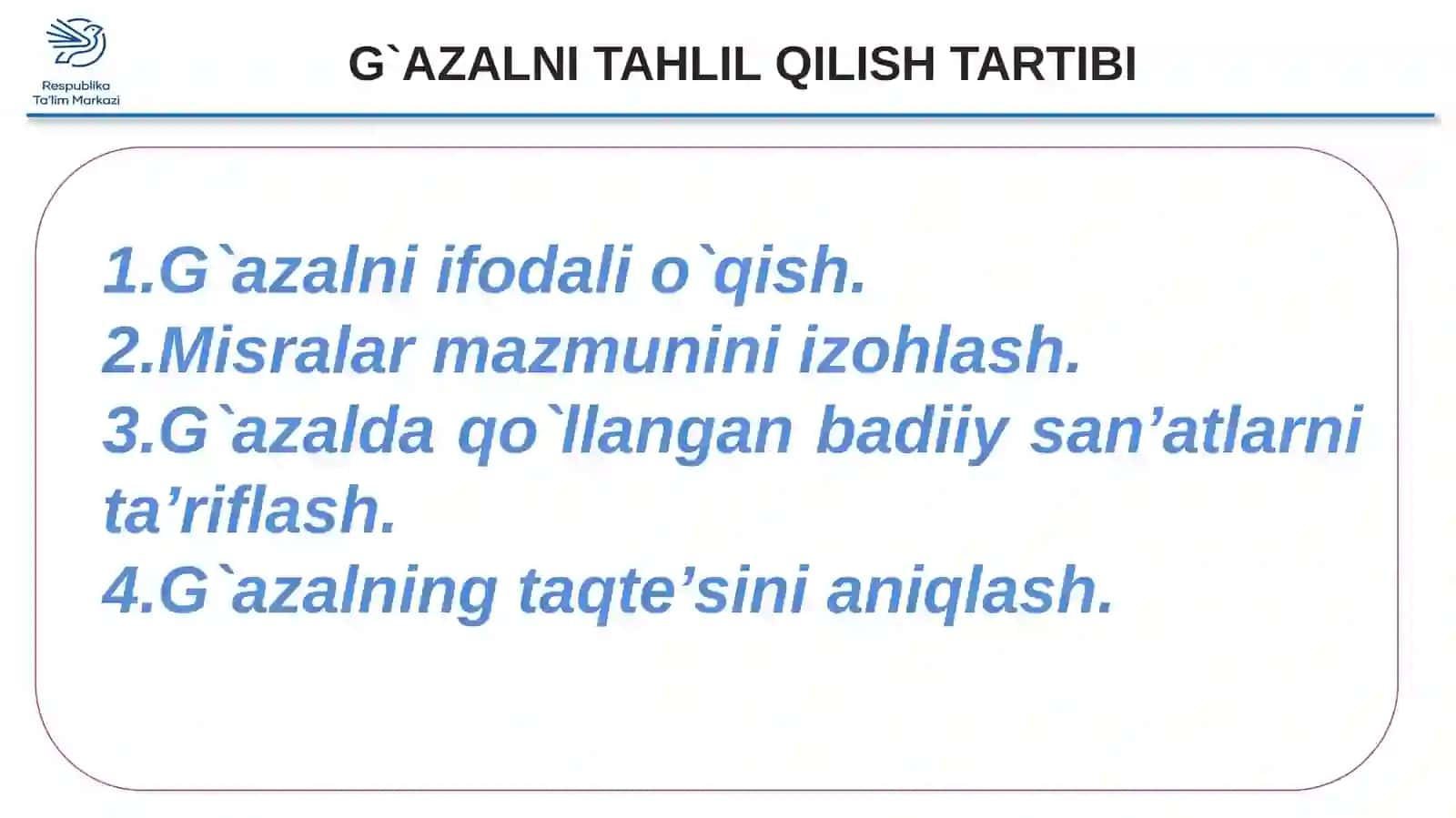 BOBURNING "XAZON YAPROG`I" G`AZALI TAHLILI 2