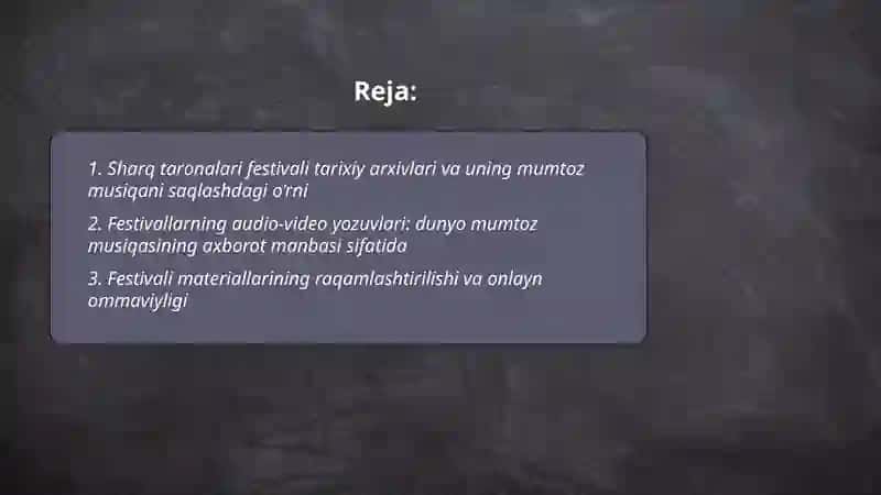 Sharq taronalari xalqaro musiqa festivali 2