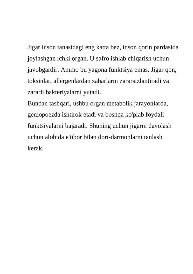 Jigar faoliyatiga ta’ir ko’rsatuvchi vositalar 2
