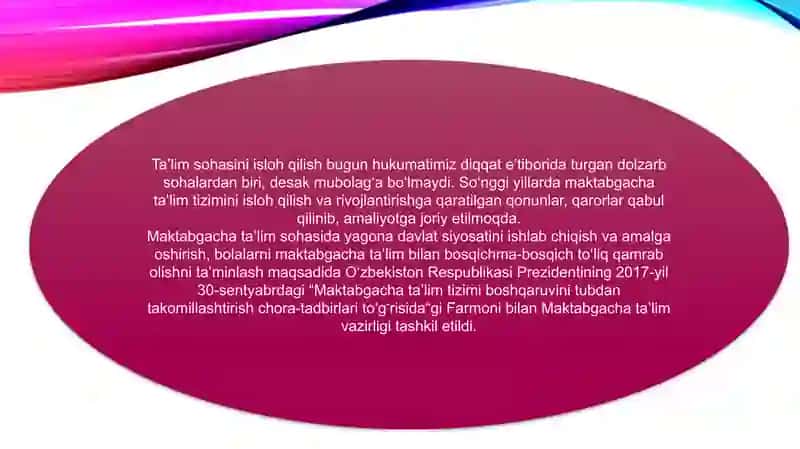 Maktabgacha ta’lim tizimini rivojlantirish 2