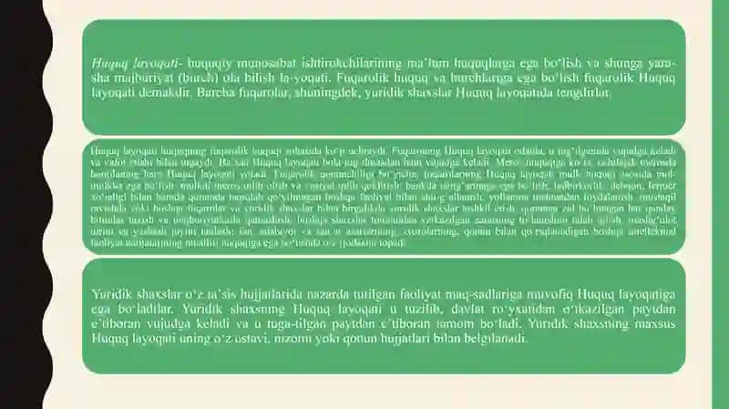 Fuqaroning huquq layoqati va muomala layoqatini cheklashga yo‘l qo‘yilmasligi 2
