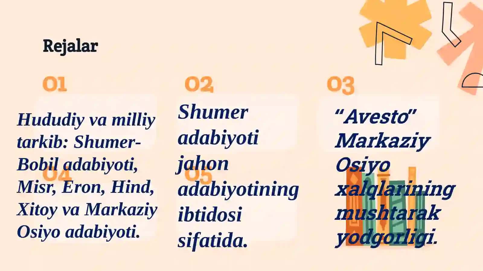 QADIMGI SHARQ VA G`ARB ADABIYOTI. 2