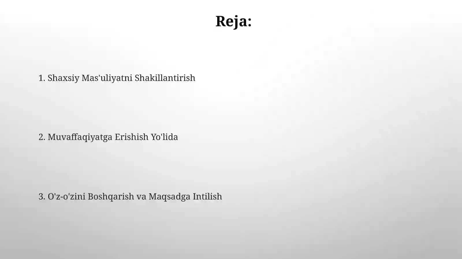 Muvaffaqiyat uchun shaxsiy javobgarlikni shakllantirish 2