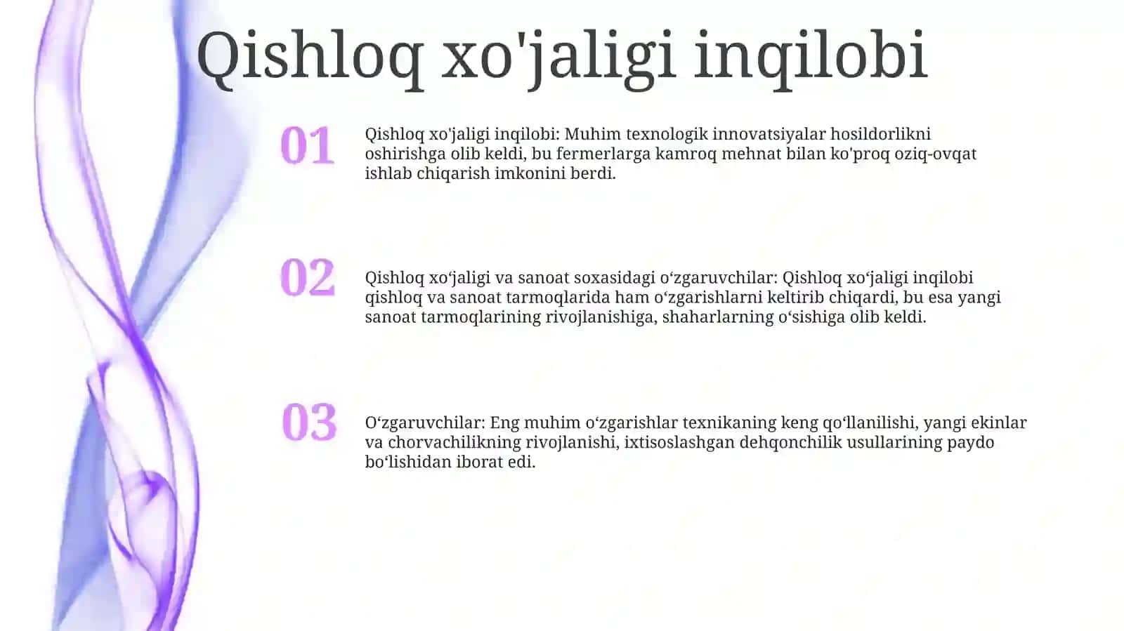 Qishloq Xujaligi Va Sanoat Sohasidagi O'Zgarishlar 2
