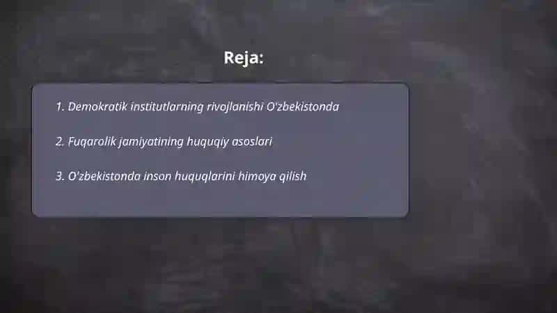 O'zbekistonda demokratik fuqorolik jamiyat asoslarining shakilanishi 2