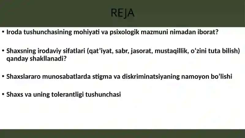 Shaxs va uning irodaviy sohalari 2