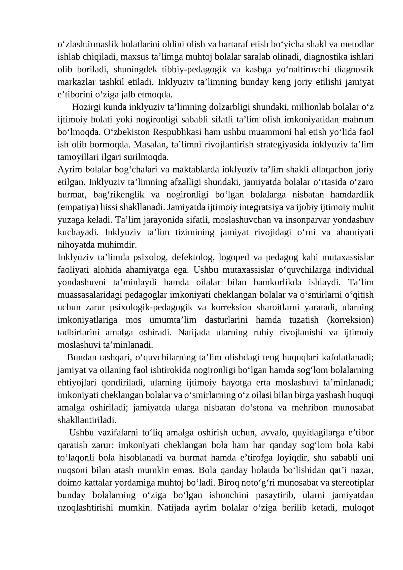 Inklyuziv ta’limning jamiyatdagi ahamiyati va roli 2