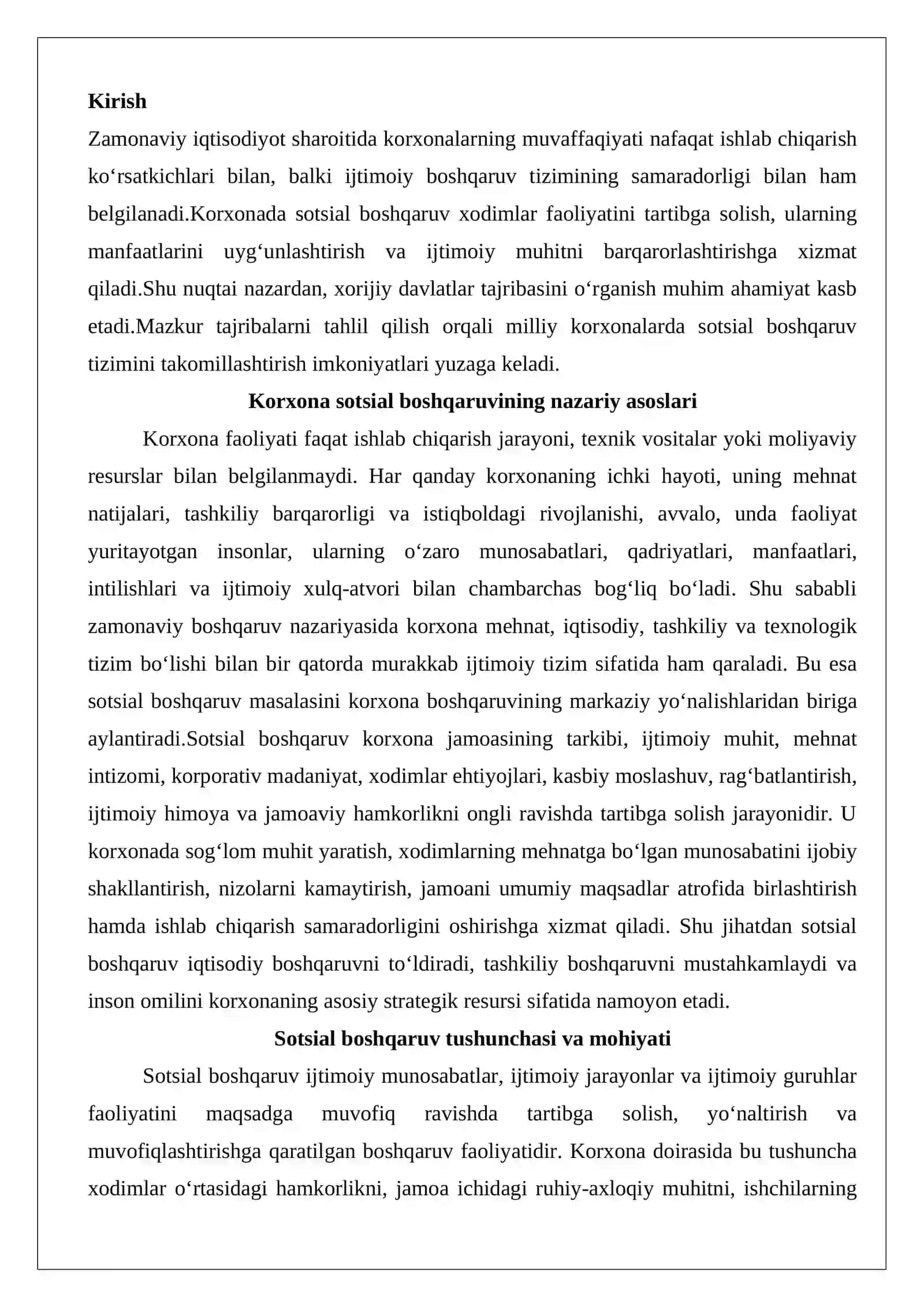 Korxona sotsial boshqaruvining nazariyasi va amaliyotining xorijiy tajribasi 2