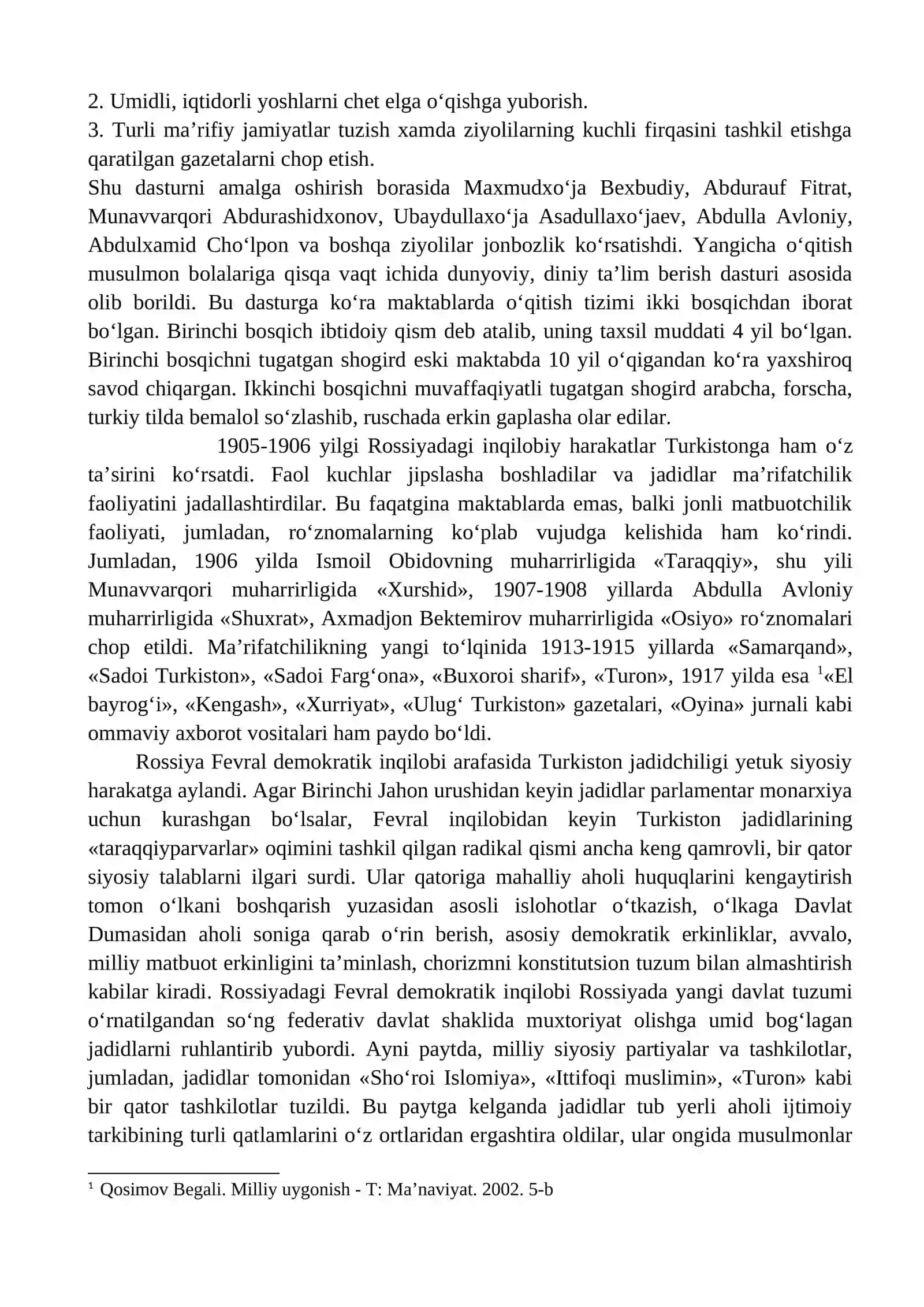 Jadidchilik harakatining kelib chiqishi, jadid namoyondalari va ularning harakati 2
