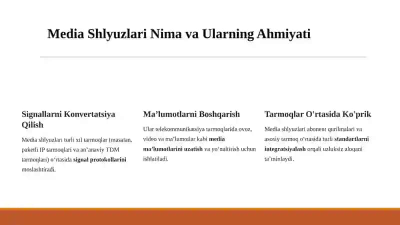 Mediashlyuzlar va ularning xarakteristikasi 2